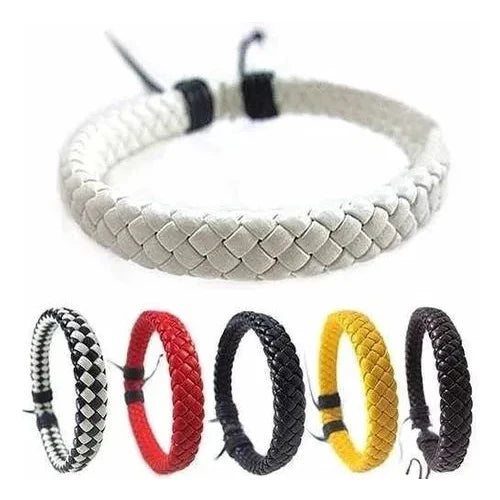 Kit Com 3 Pulseiras Masculina Feminina Em Couro