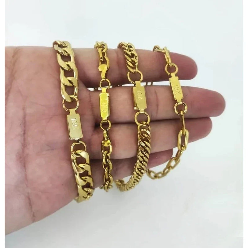 Kit 4 Pulseiras Masculinas Banhadas A Ouro 18k Oferta