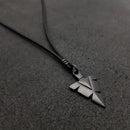 Colar Masculino De Couro Preto Tribal Cruz Regulável Premium