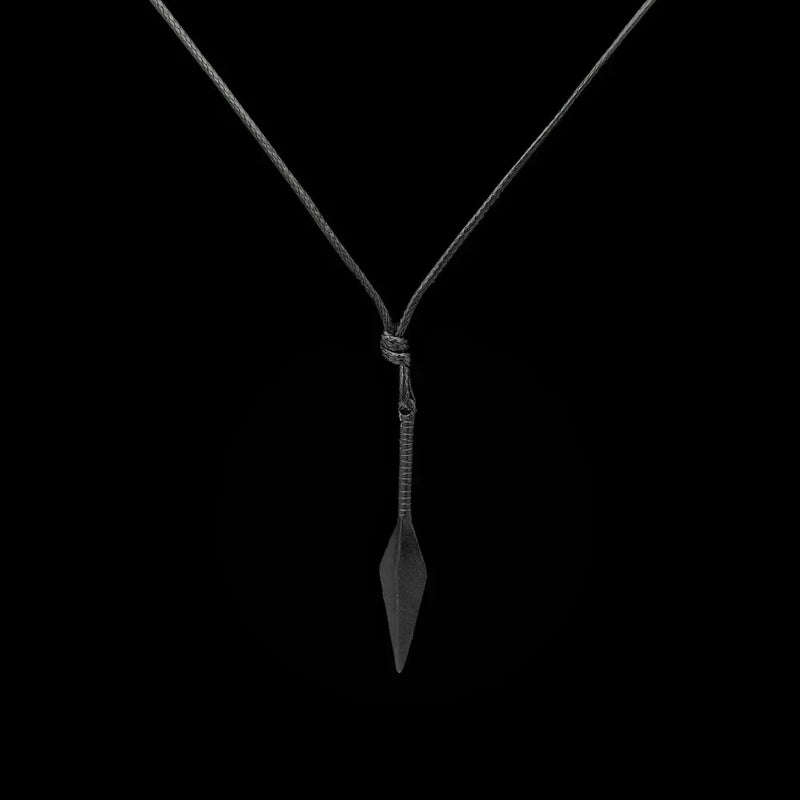 Colar Masculino De Couro Preto Tribal Cruz Regulável Premium