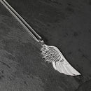 Colares Pingente Asa Masculinos Couro Aço e Linha