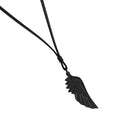 Colares Pingente Asa Masculinos Couro Aço e Linha