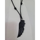 Colar Masculino De Couro Preto Tribal Cruz Regulável Premium