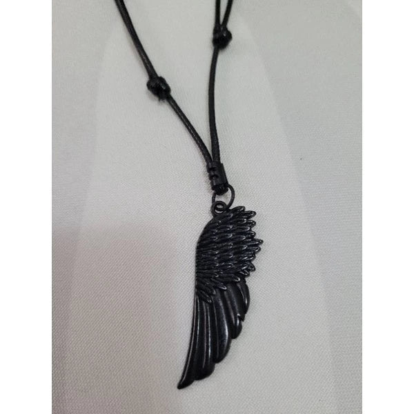 Colar Masculino De Couro Preto Tribal Cruz Regulável Premium