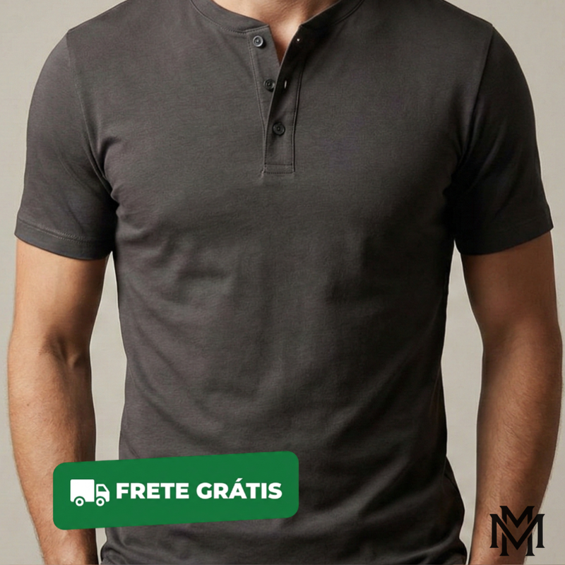 Camiseta Henley Premium Masculina