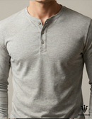 Camiseta Henley Premium Masculina - Manga Longa