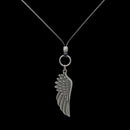 Colares Pingente Asa Masculinos Couro Aço e Linha