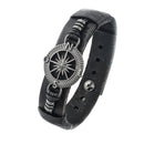 Pulseiras Masculinas De Couro Pai Nosso Bússola São Bento Fé