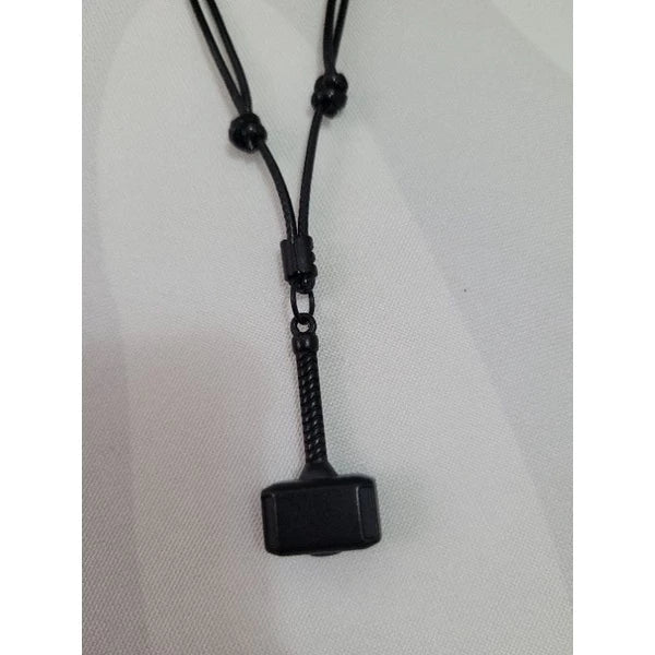 Colar Masculino De Couro Preto Tribal Cruz Regulável Premium