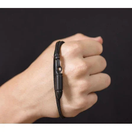 Colar Masculino De Couro Preto Tribal Cruz Regulável Premium