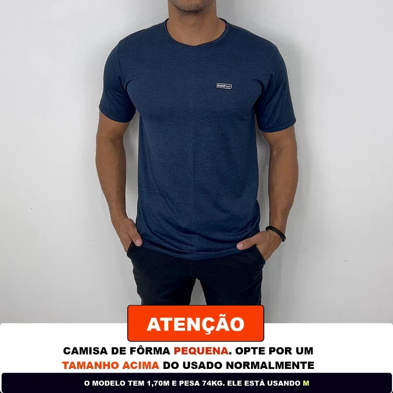 Kit 4 Camisetas Masculinas Dry Fit Malha Fria Moda Fitness Manga curta para academia