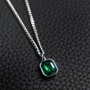 Colar masculino cristal azul/verde/ aço inoxidável- joia masculina/ presente masculino