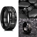 Anel Masculino Aço Negro Preto Inoxidável Motoqueiro Moderno