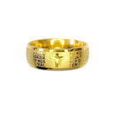 Anel Aço Inoxidável Masculino Feminino Oração Pai Nosso Preto Dourado Ouro Prata Cruz Crucifixo