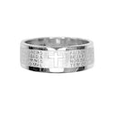 Anel Aço Inoxidável Masculino Feminino Oração Pai Nosso Preto Dourado Ouro Prata Cruz Crucifixo