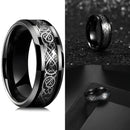 Anel Masculino Aço Negro Preto Inoxidável Motoqueiro Moderno