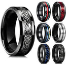 Anel Masculino Aço Negro Preto Inoxidável Motoqueiro Moderno