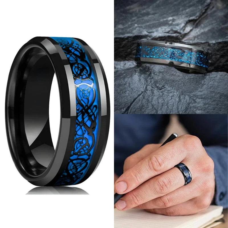 Anel Masculino Aço Negro Preto Inoxidável Motoqueiro Moderno