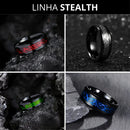 Anel Masculino Aço Negro Preto Inoxidável Motoqueiro Moderno