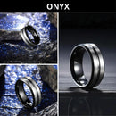 Anel Masculino Aço Negro Preto Inoxidável Motoqueiro Moderno