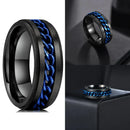 Anel Masculino Aço Negro Preto Inoxidável Motoqueiro Moderno