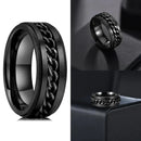 Anel Masculino Aço Negro Preto Inoxidável Motoqueiro Moderno