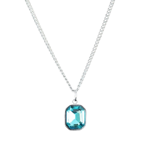 Colar masculino cristal azul/verde/ aço inoxidável- joia masculina/ presente masculino