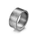 Anel Masculino Largo Liso Grande Minimalista Grosso Aço Inox Rútico Executivo Casual Prateado
