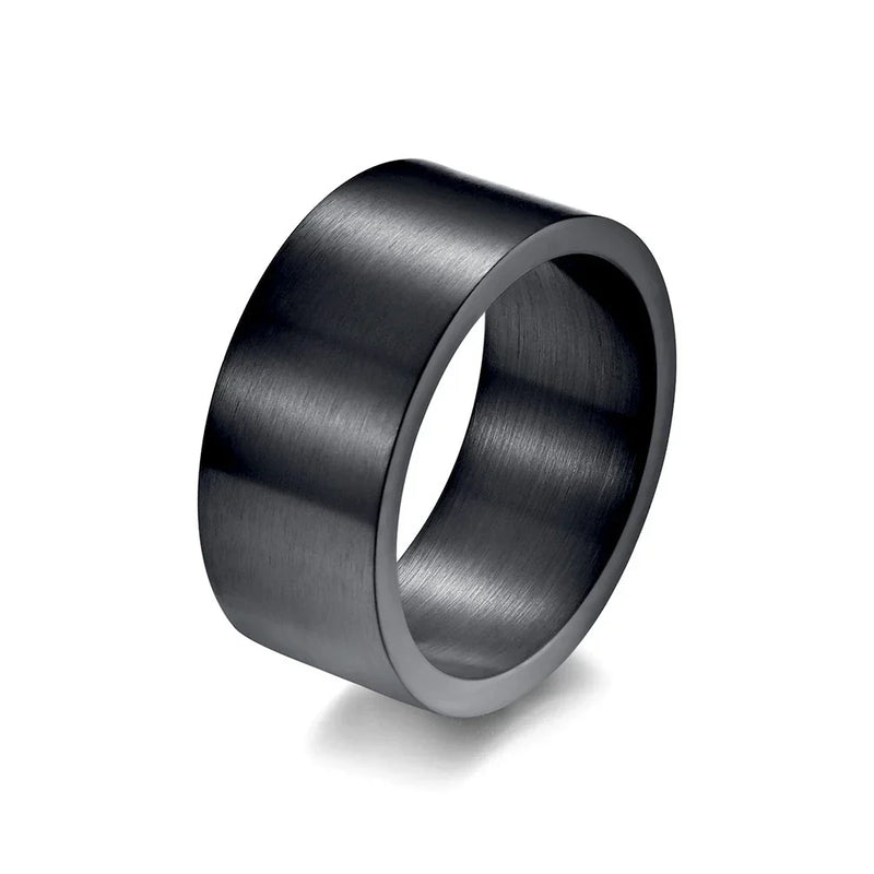 Anel Masculino Largo Liso Grande Minimalista Grosso Aço Inox Rútico Executivo Casual Prateado