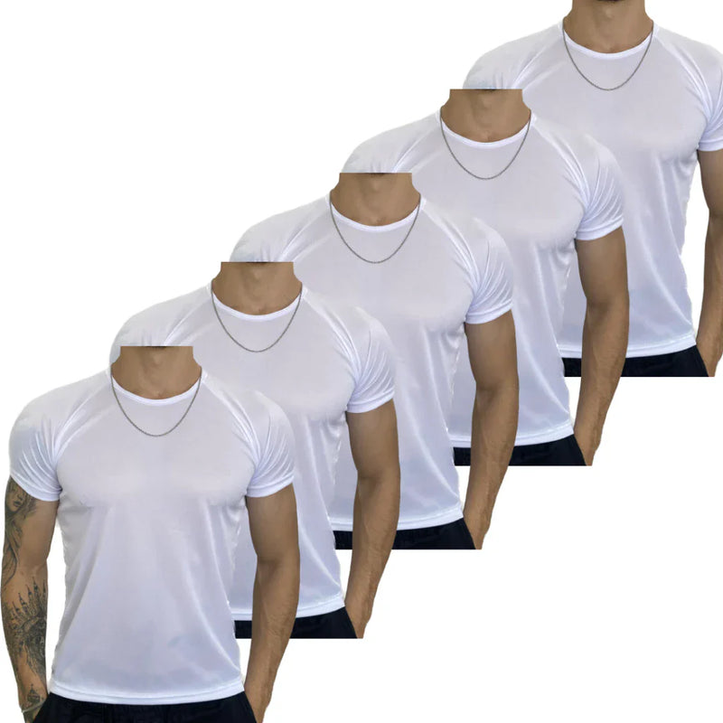 Kit 5 Camisetas Dry Fit Masculina - Casual - Treino - Academia - Esportes - Exercícios - Corrida
