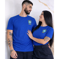 Kit 2 T-Shirt Casal Brasil Camisa 100% Algodão