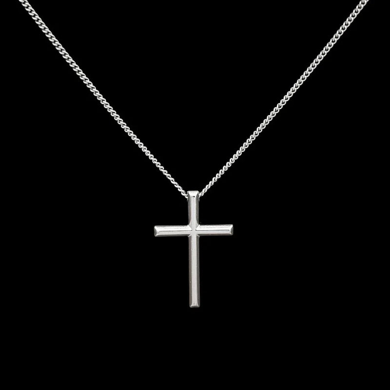 Colar Masculino Corrente de Aço Tribal Cruz Fé Jesus Bússola