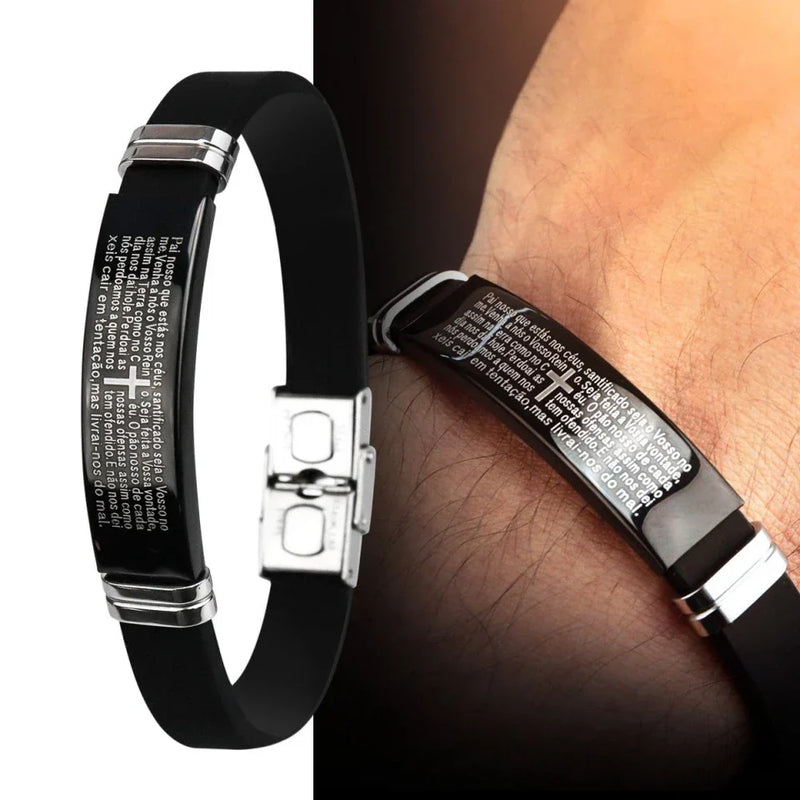 Pulseira Masculina Original Bracelete Folheado Pai Nosso ENVIO Imediato Nota Fiscal