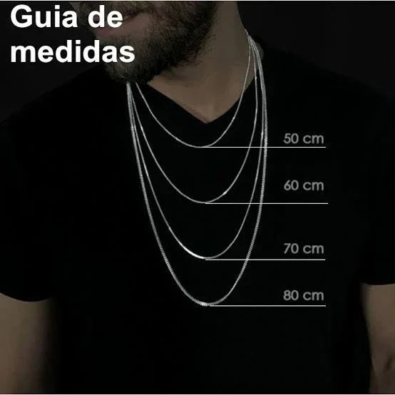 Colar Masculino 60cm + Pingente Bússola Viking  Aço Inox Top