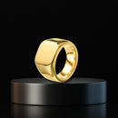 Anel Tungstênio Masculino Dedeira Ouro Formatura Presente Ouro 18K Luxo Elegante