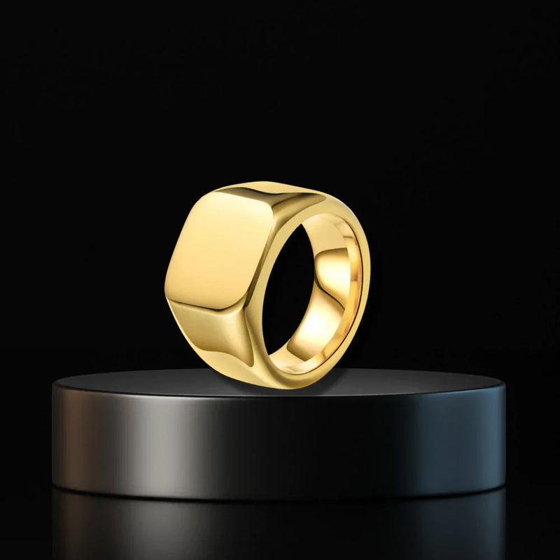 Anel Tungstênio Masculino Dedeira Ouro Formatura Presente Ouro 18K Luxo Elegante