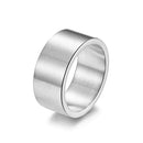Anel Masculino Largo Liso Grande Minimalista Grosso Aço Inox Rútico Executivo Casual Prateado
